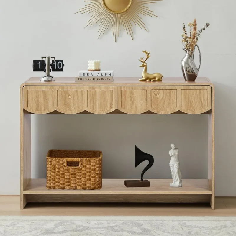 Mid-Century Modern Console Table with Storage Drawers for Entryway and Living Room - Image 3