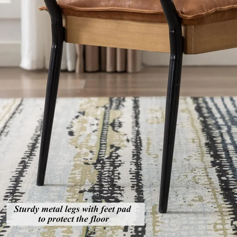 Industrial Brown Wood Entryway Bench with Arms and Shoe Storage for Living Room - Image 6