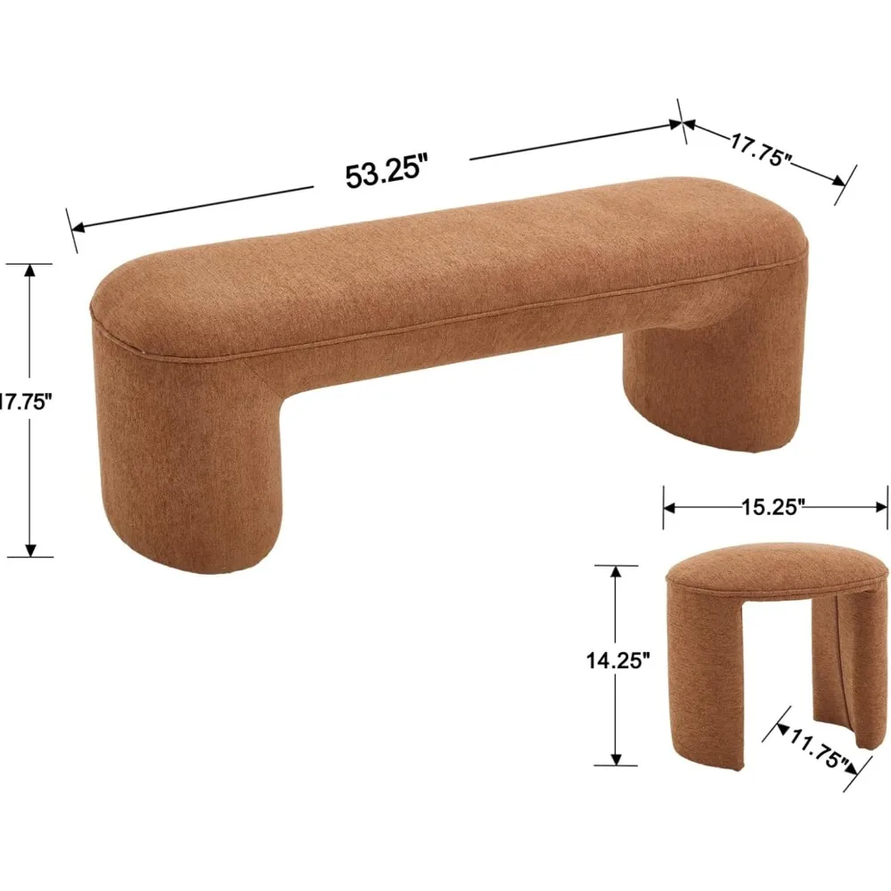 Minimalist upholstered bench with soft texture creating warmth in clean entry design