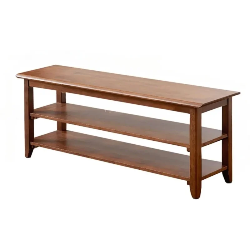 Modern Rubberwood Entryway Bench with Shoe Storage for Hallway and Mudroom - Image 6