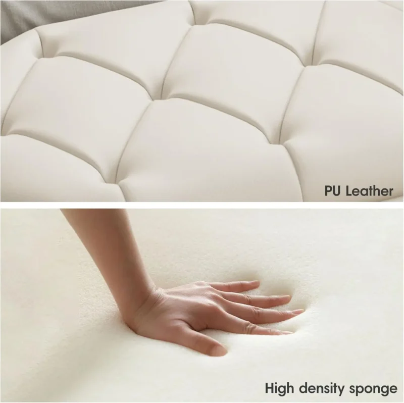 Modern Faux Leather Storage Ottoman Bench with Metal Legs for Entryway and Living Room - Image 6