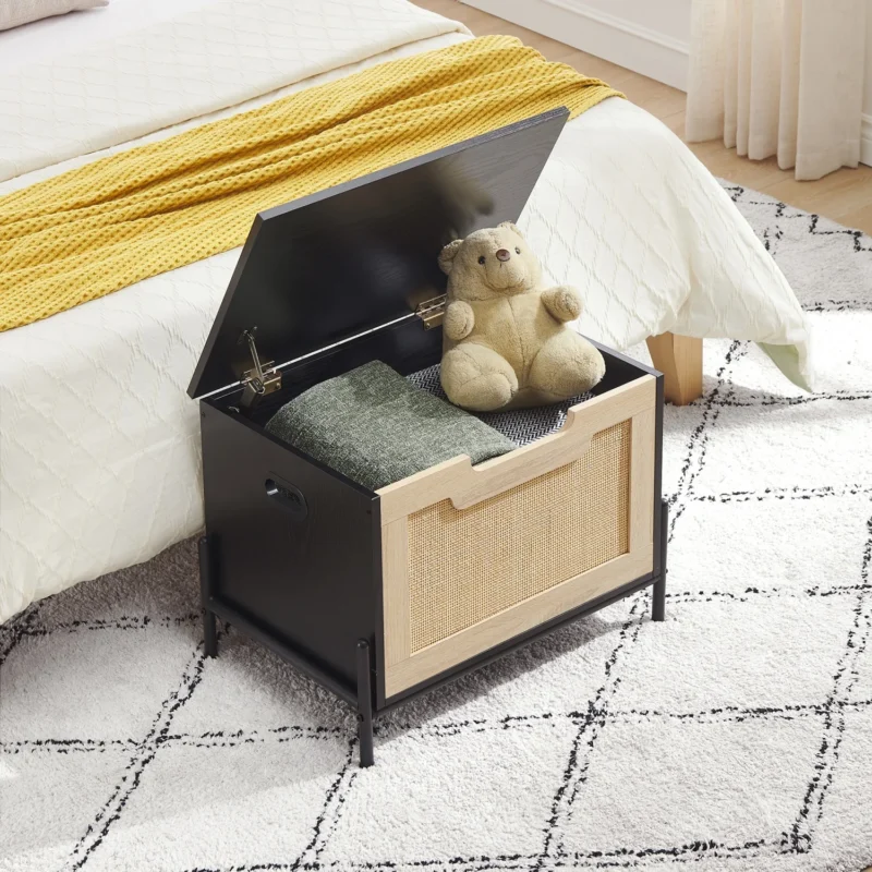 Modern Storage Bench with Hidden Compartment for Entryway and Living Room - Image 3